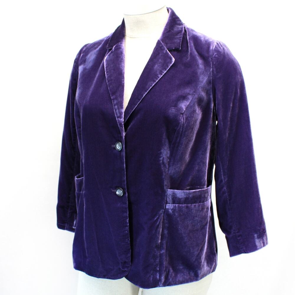 Coldwater Creek Plus Purple Whimsigoth blazer jacked lined 18W